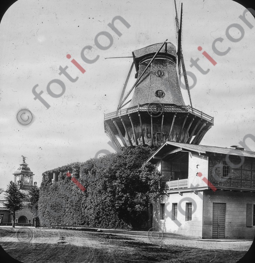 Mühle von Sanssouci ; Mill of Sanssouci - Foto foticon-simon-190-054-sw.jpg | foticon.de - Bilddatenbank für Motive aus Geschichte und Kultur